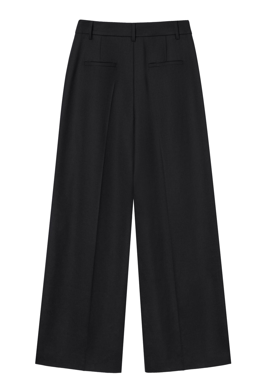 Wool 100 One-Tuck Trousers Black