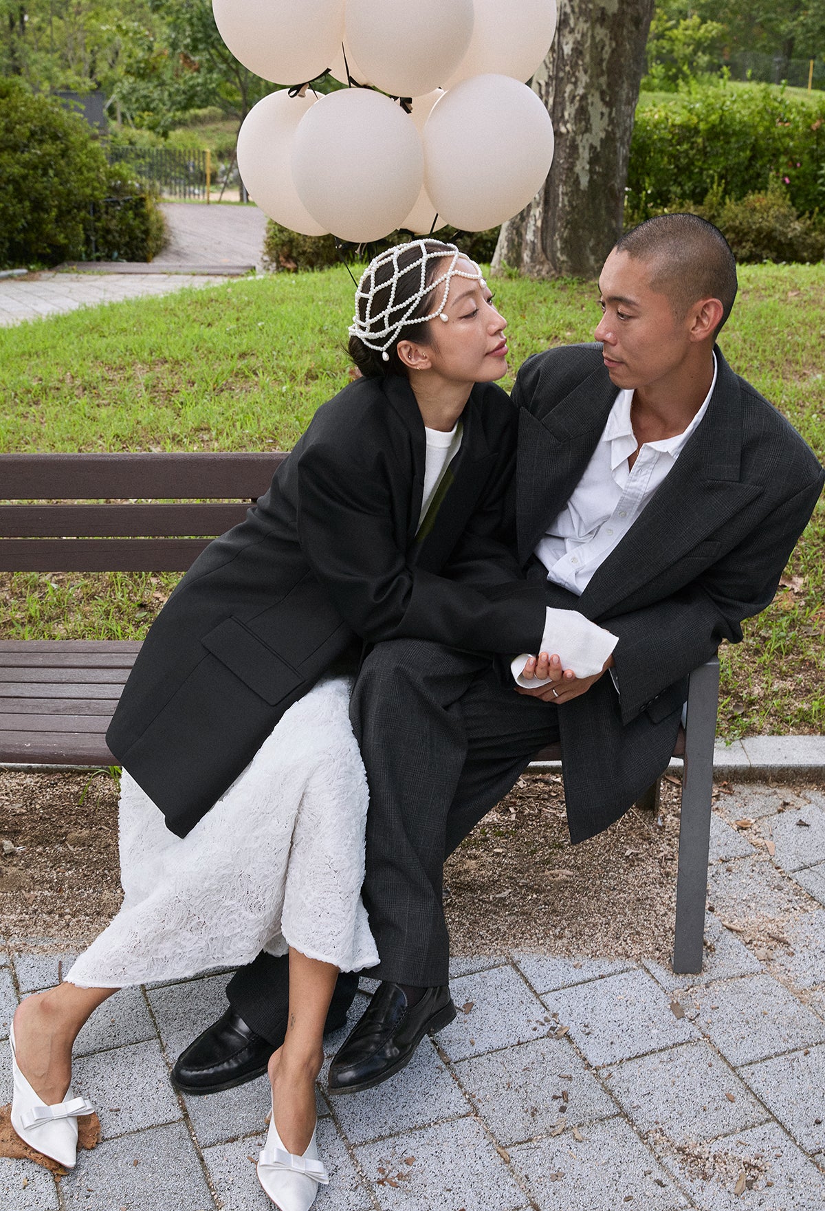 아플리케 레이스 스커트