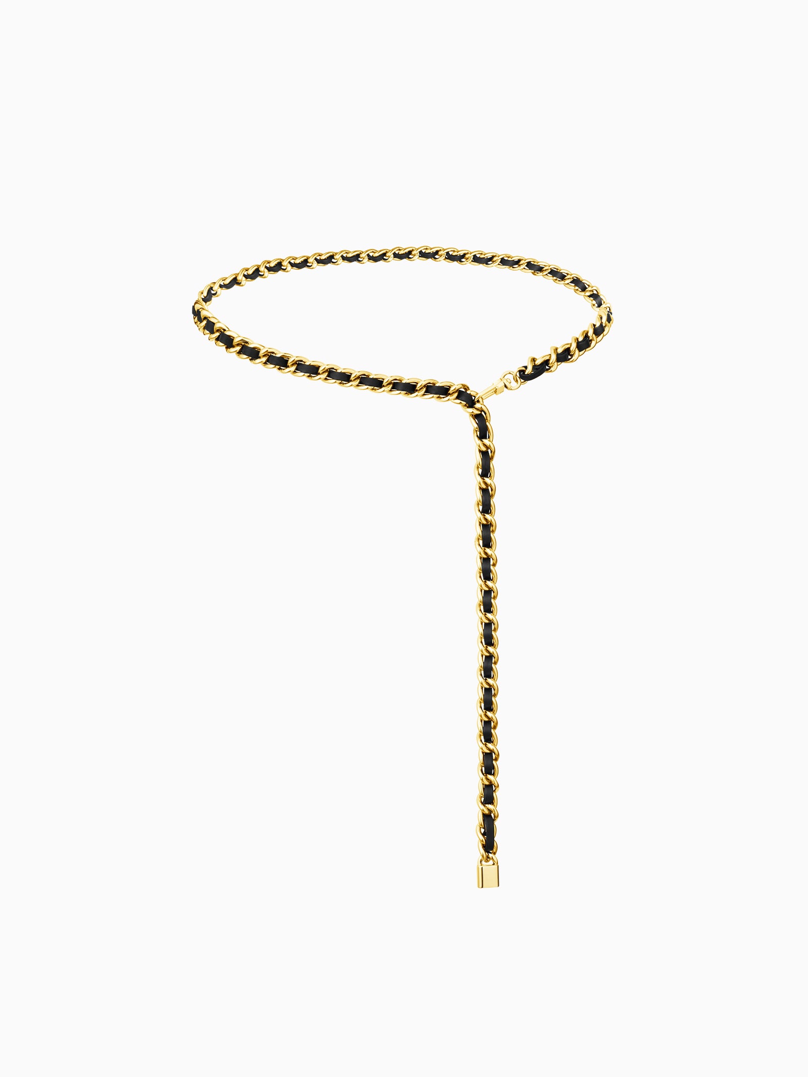 Rock Chain Belt Black Gold