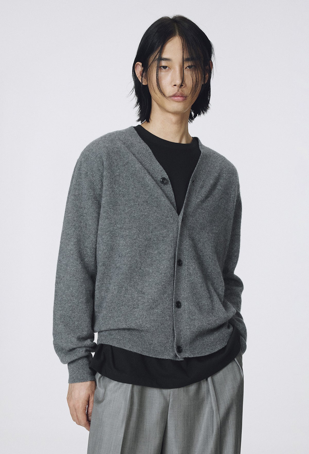 Cashmere 100 Boy Cardigan Gray