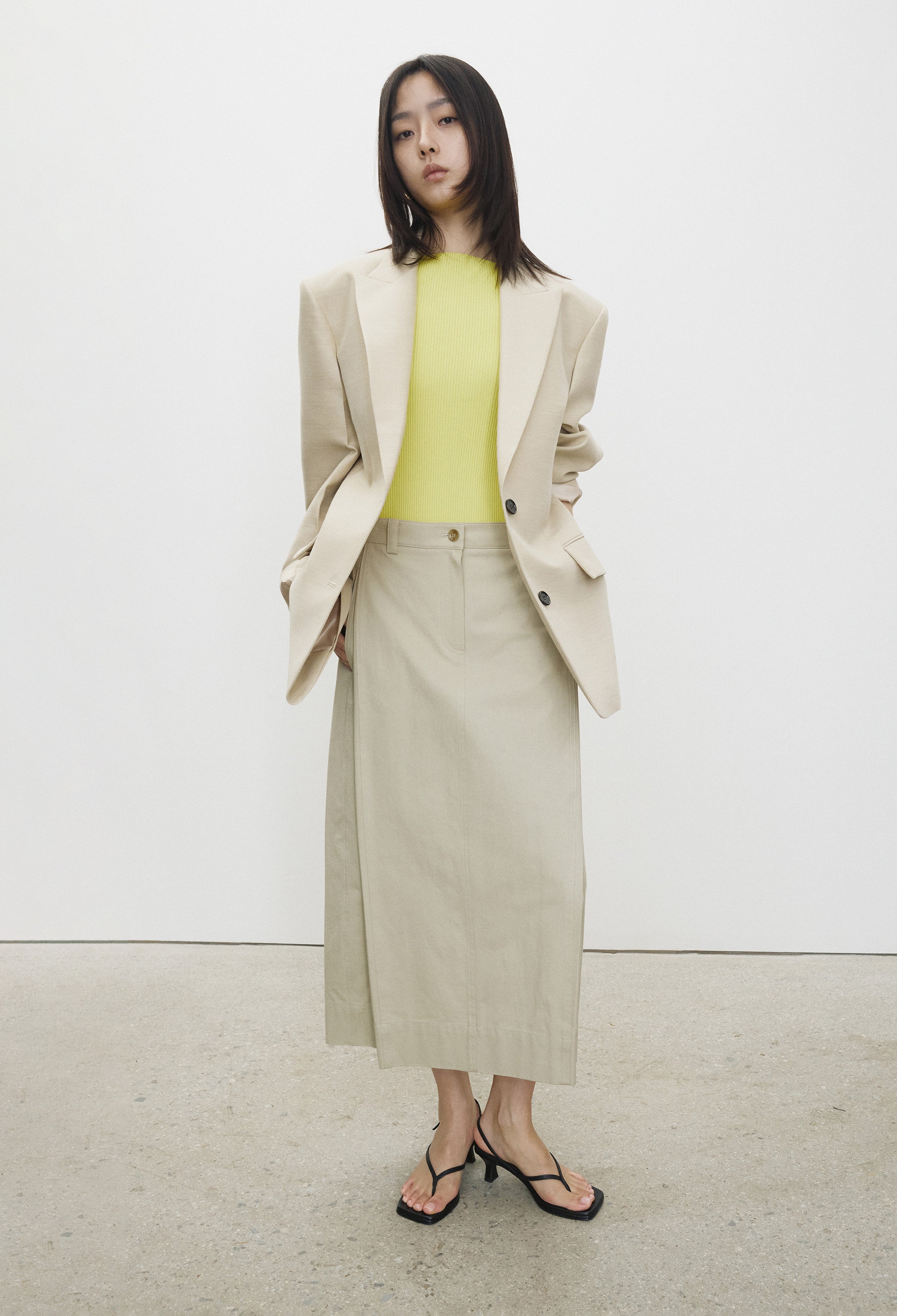 High-density Knit Top Yellow