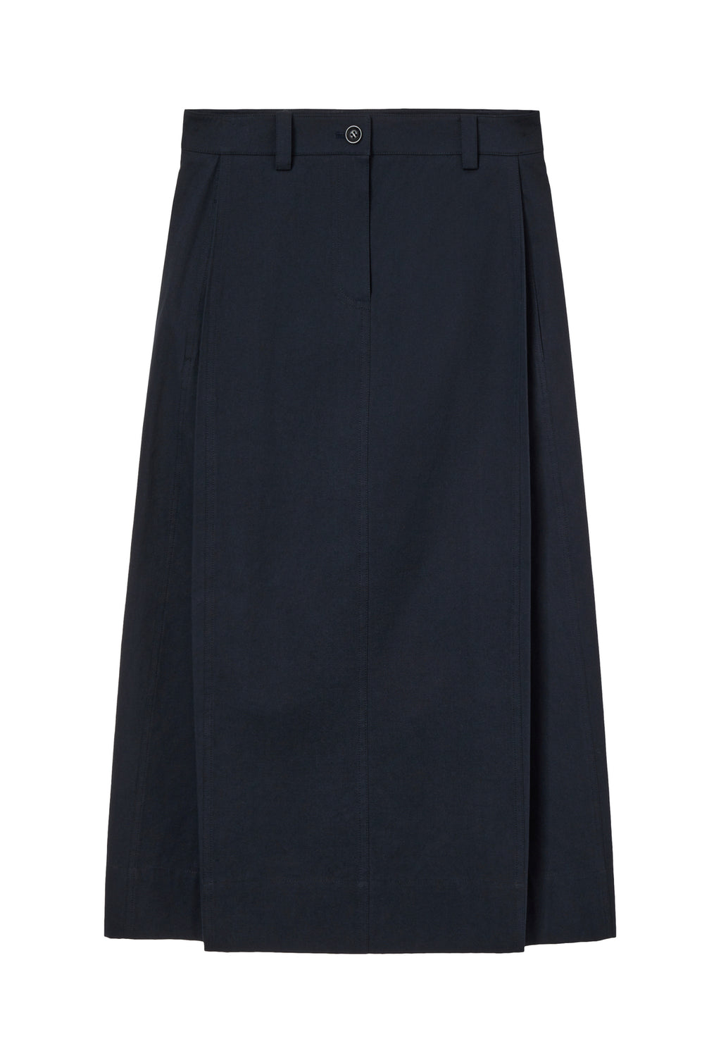 Cotton Tuck Skirt Navy