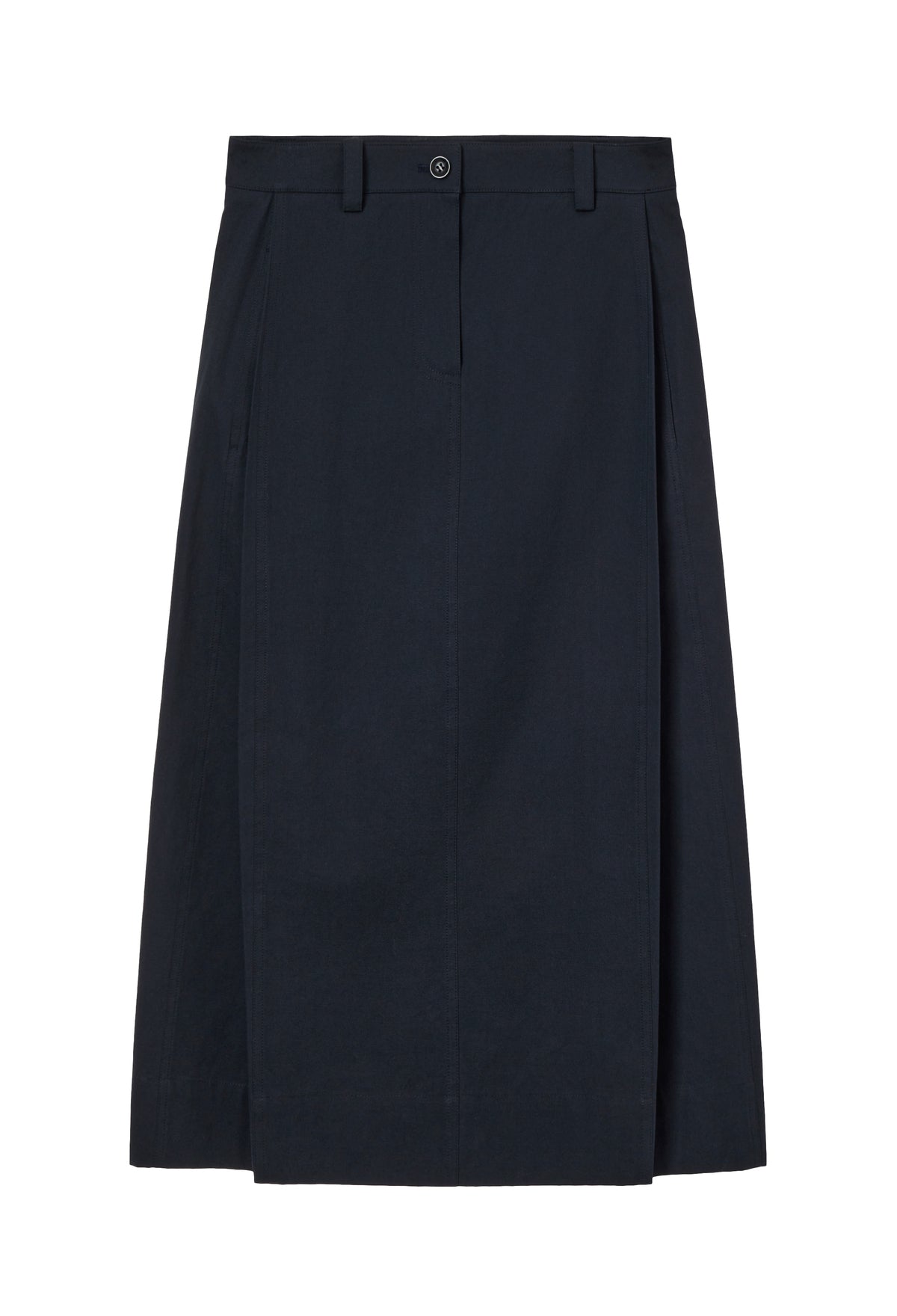 Cotton Tuck Skirt Navy