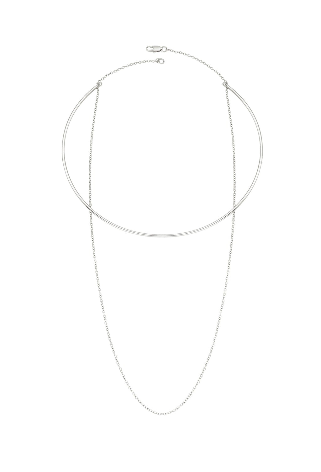 Layered Hoops Necklace Silver