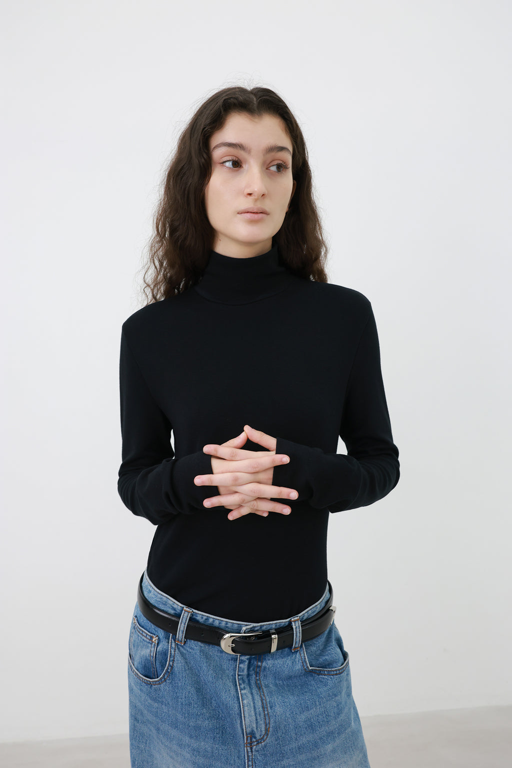 Milky Turtleneck T-shirt Black