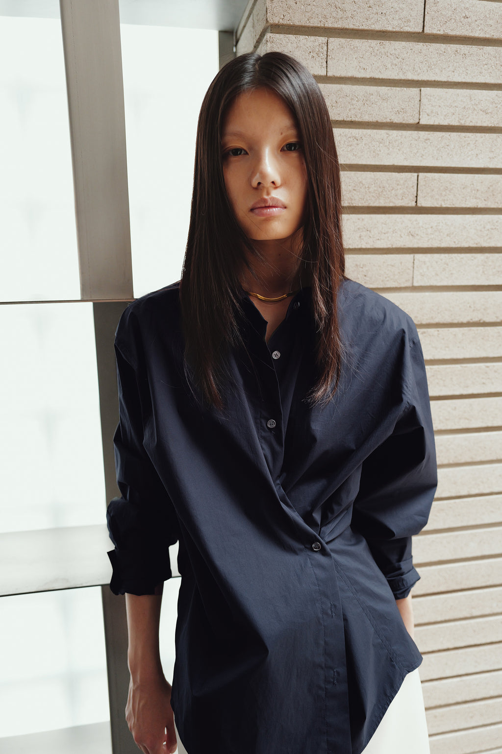 Epoch Cotton Shirt Navy