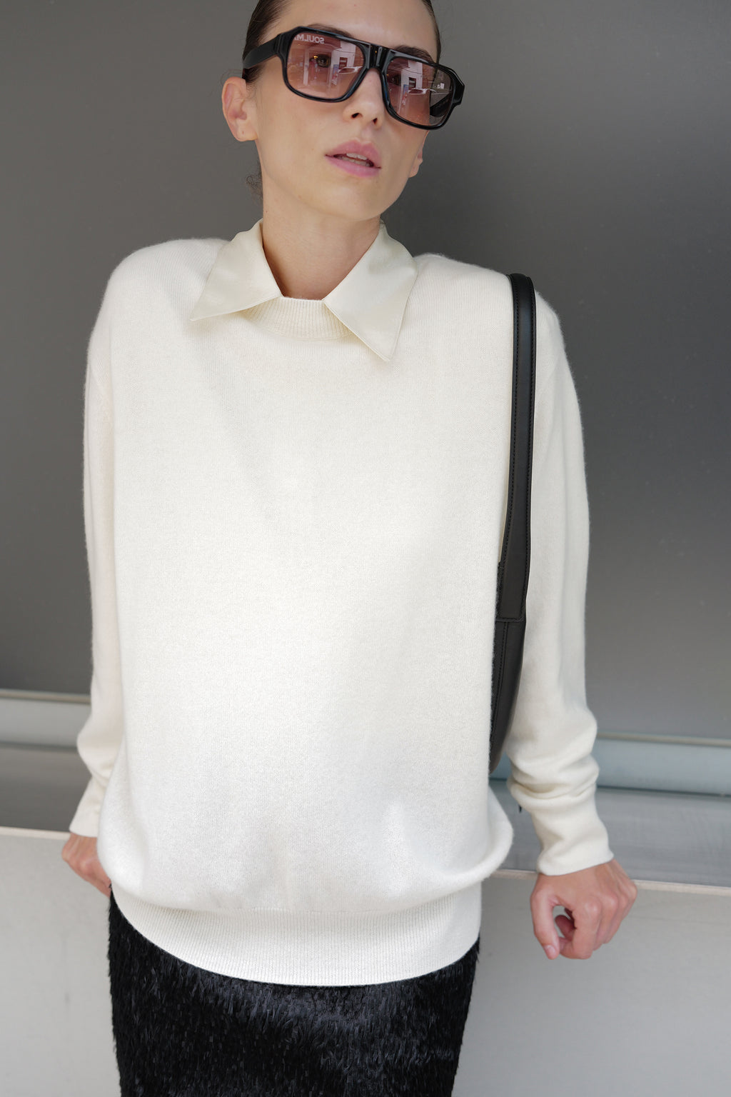Cashmere 100% Oversized Pullover Ivory