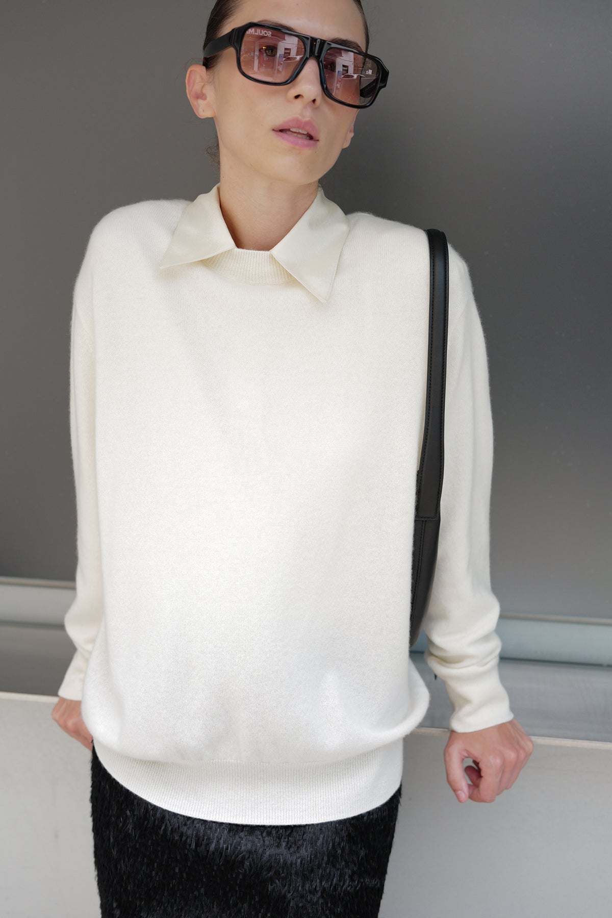 Cashmere 100% Oversized Pullover Ivory
