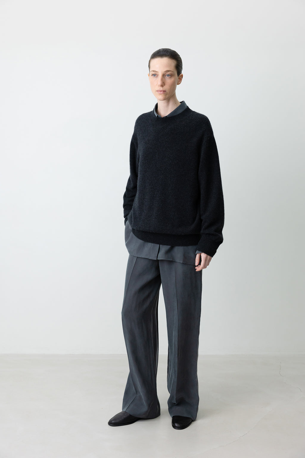 Cashmere 100 Overfit Pullover Charcoal