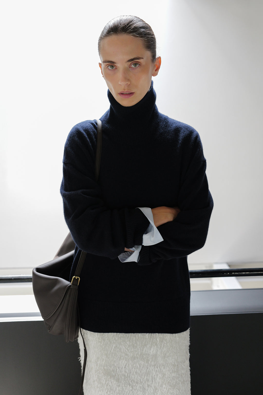 Cashmere 100% Turtleneck Knit Navy