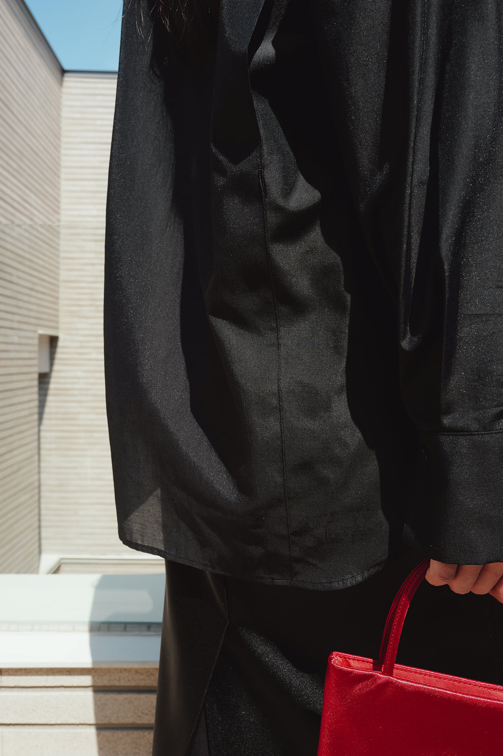 Belted Sheer Shirt Black
