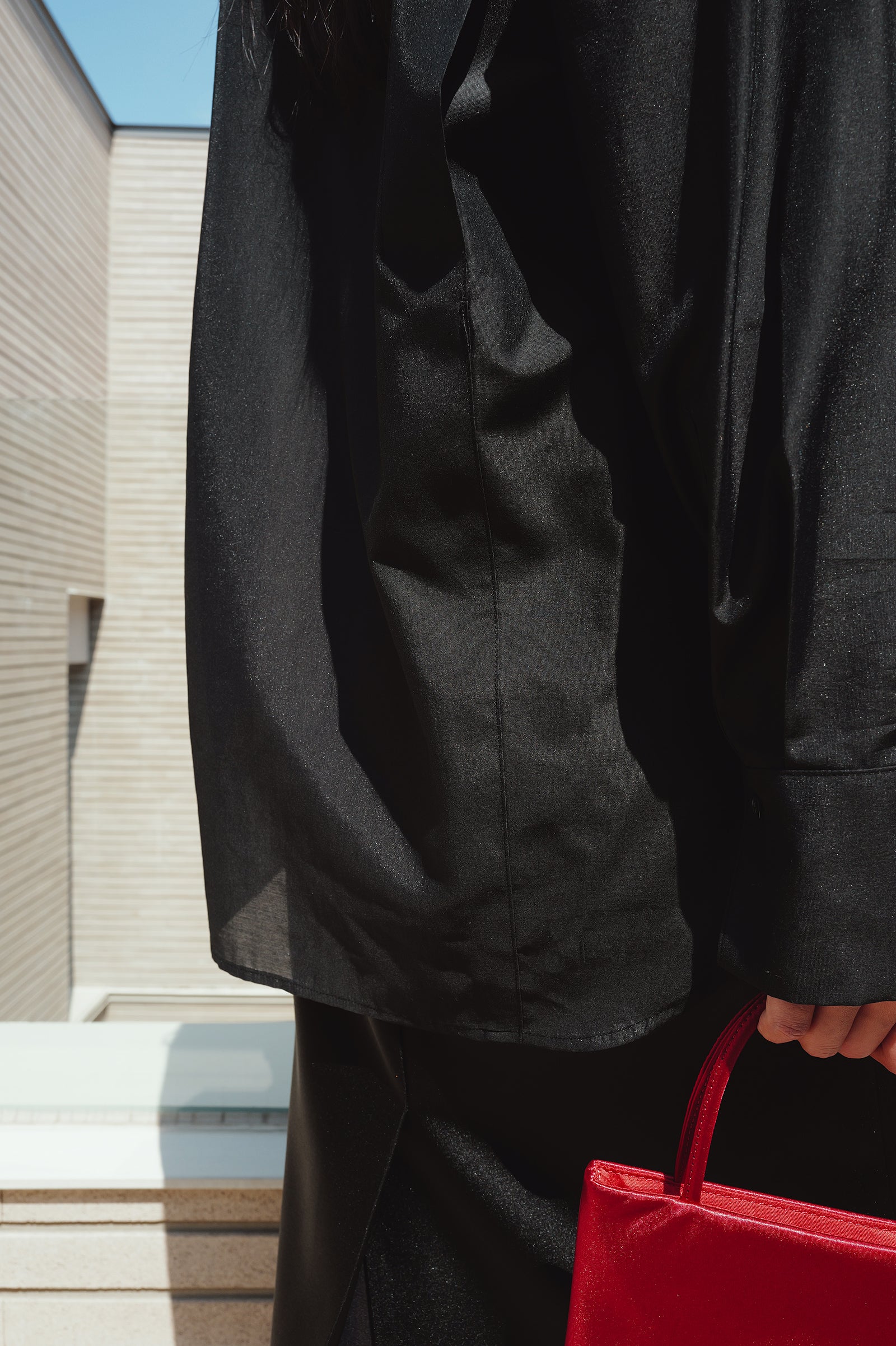 Belted Sheer Shirt Black