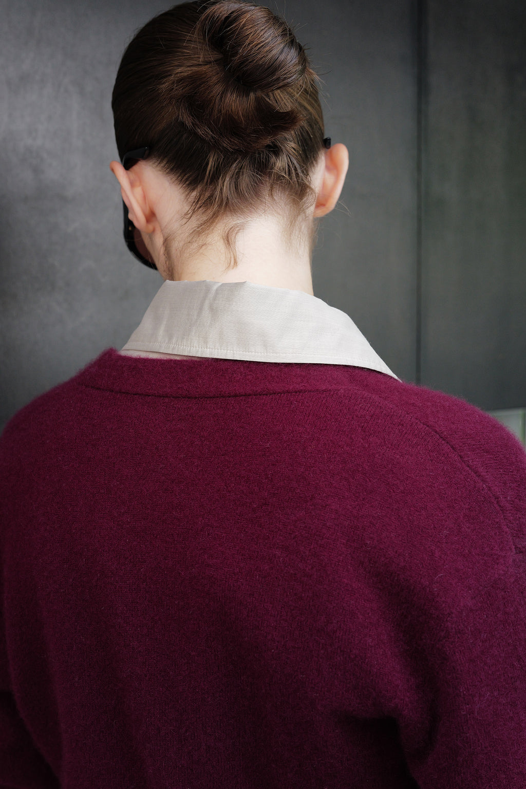 Cashmere 100 Wrap Knit Burgundy