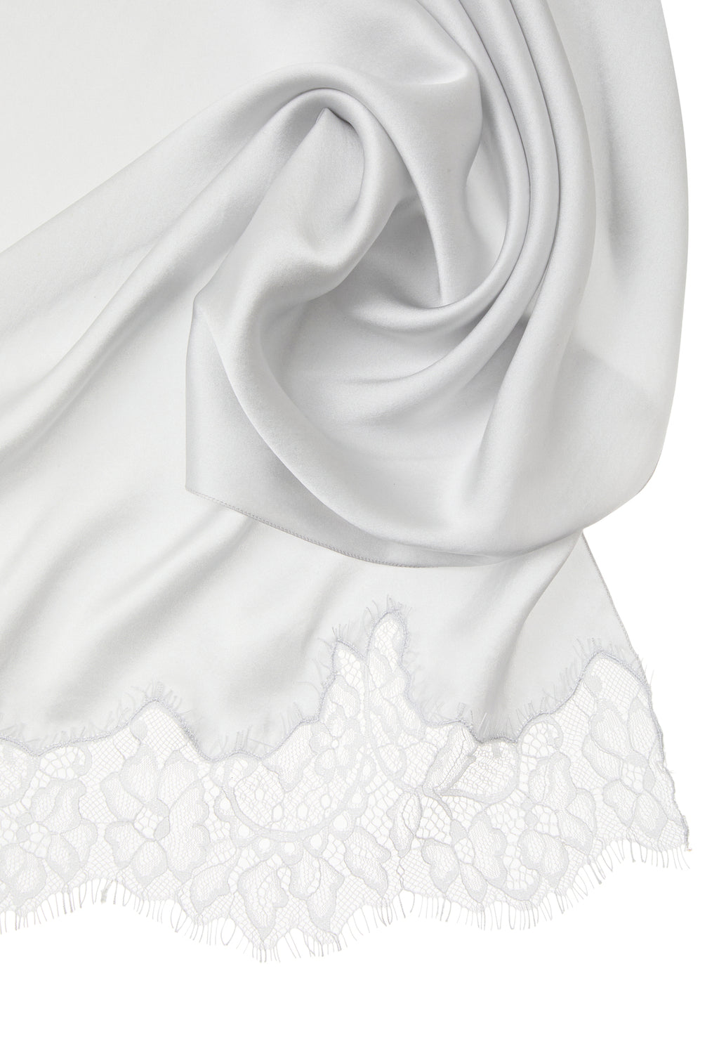 Lace Silk Scarf Silver
