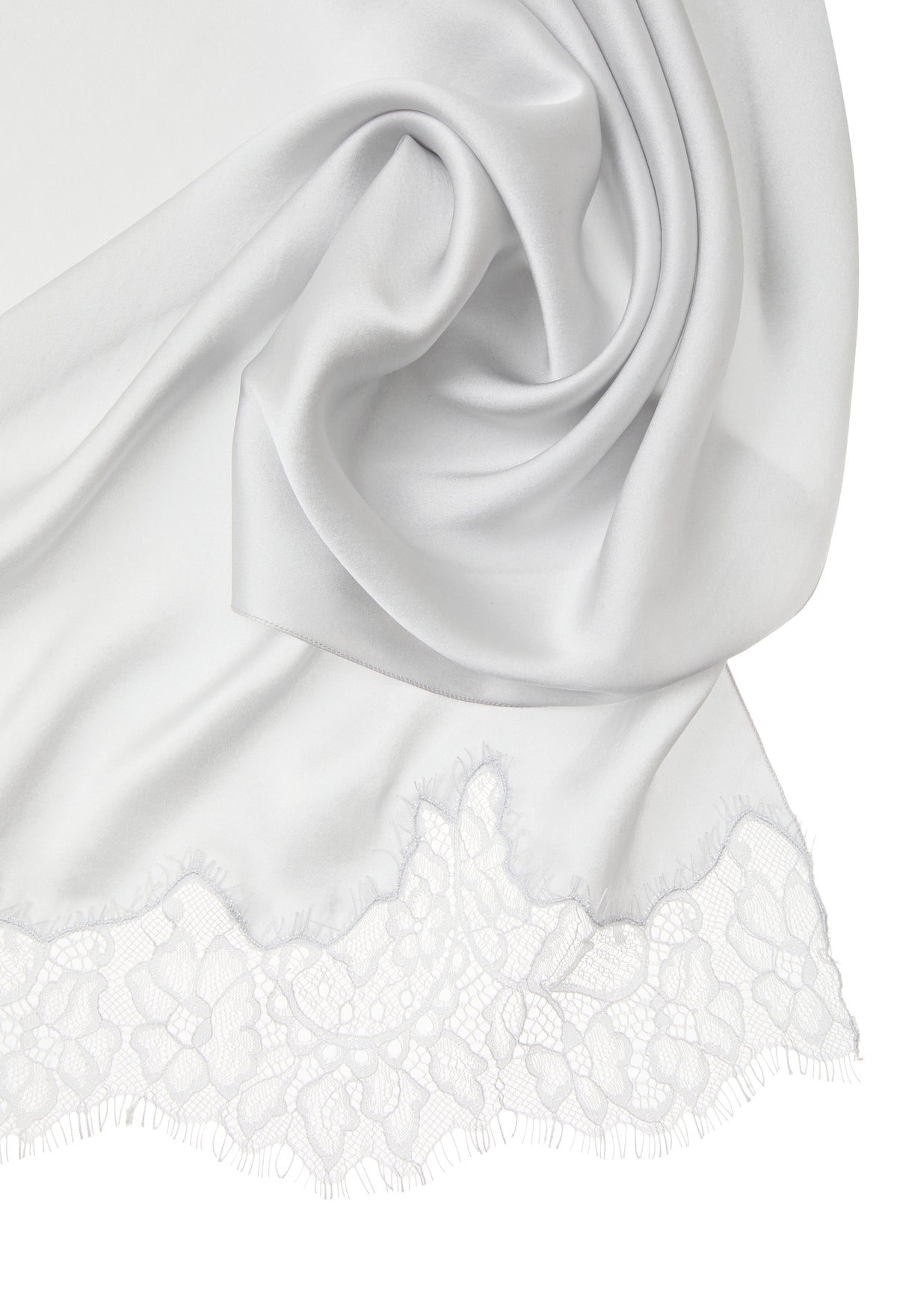 Lace Silk Scarf Silver