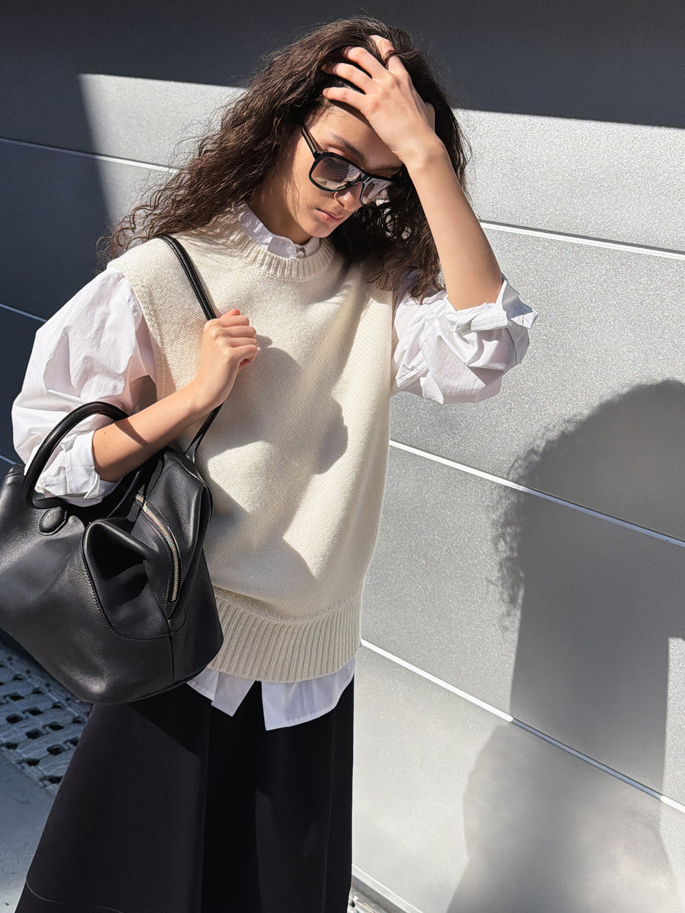 Merino Wool 100 Vest Ivory