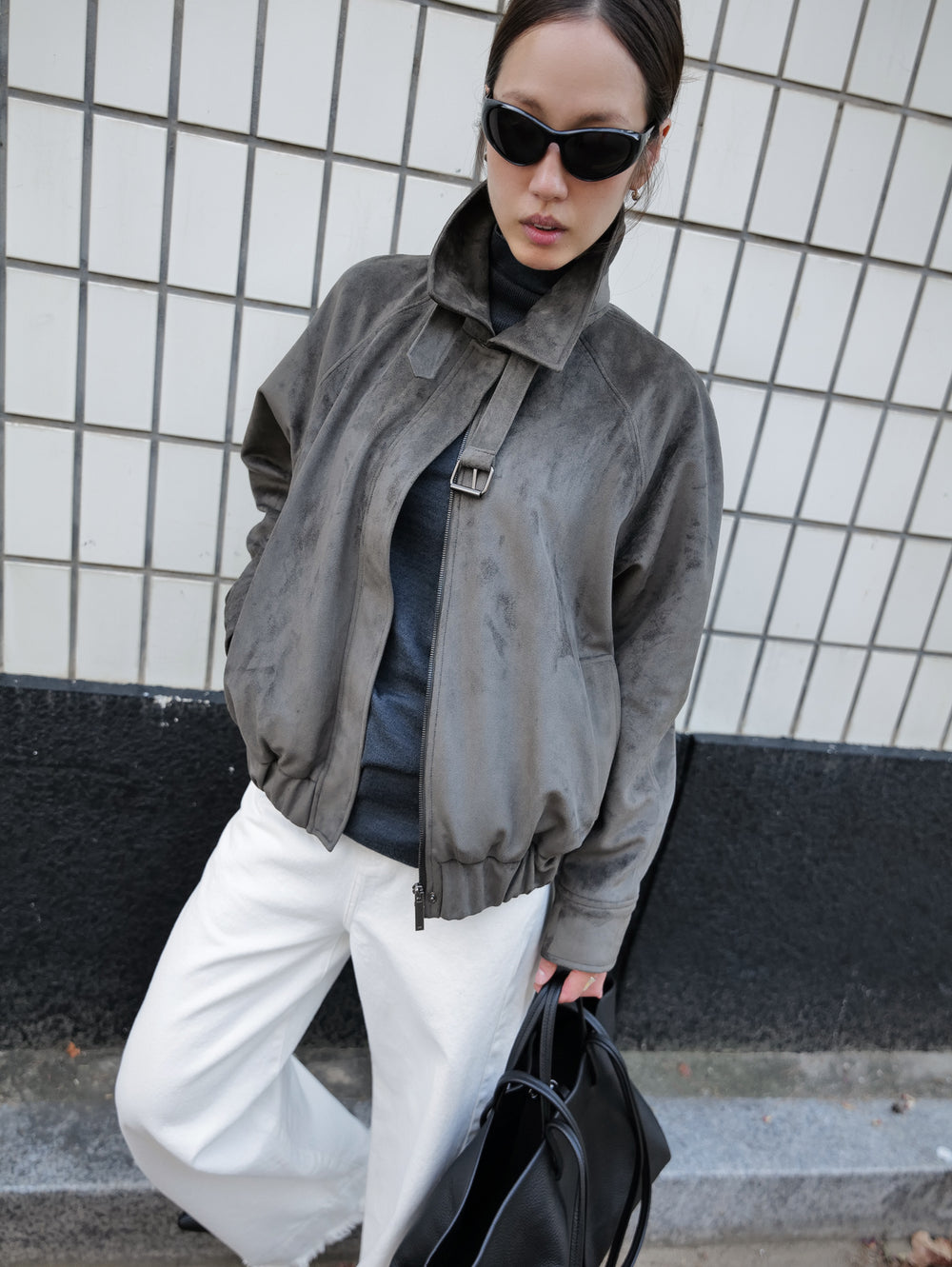 Buckle Suede Jumper