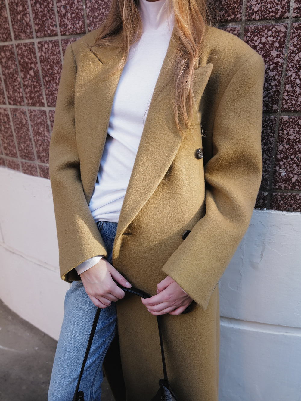 Double Tailored Long Coat Camel