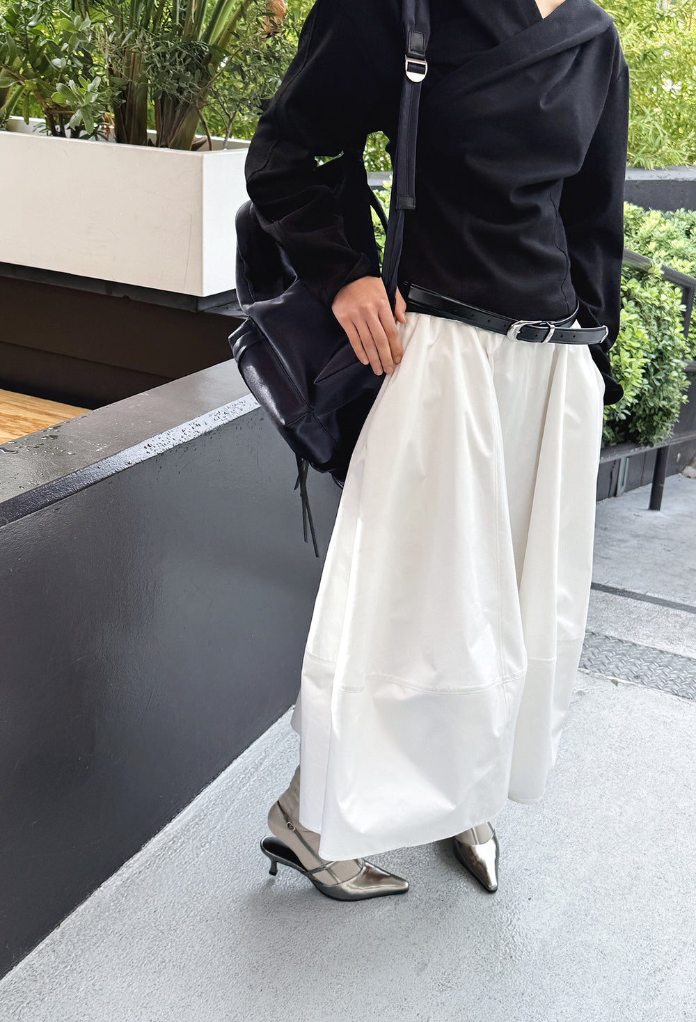 Draped Hooded Top