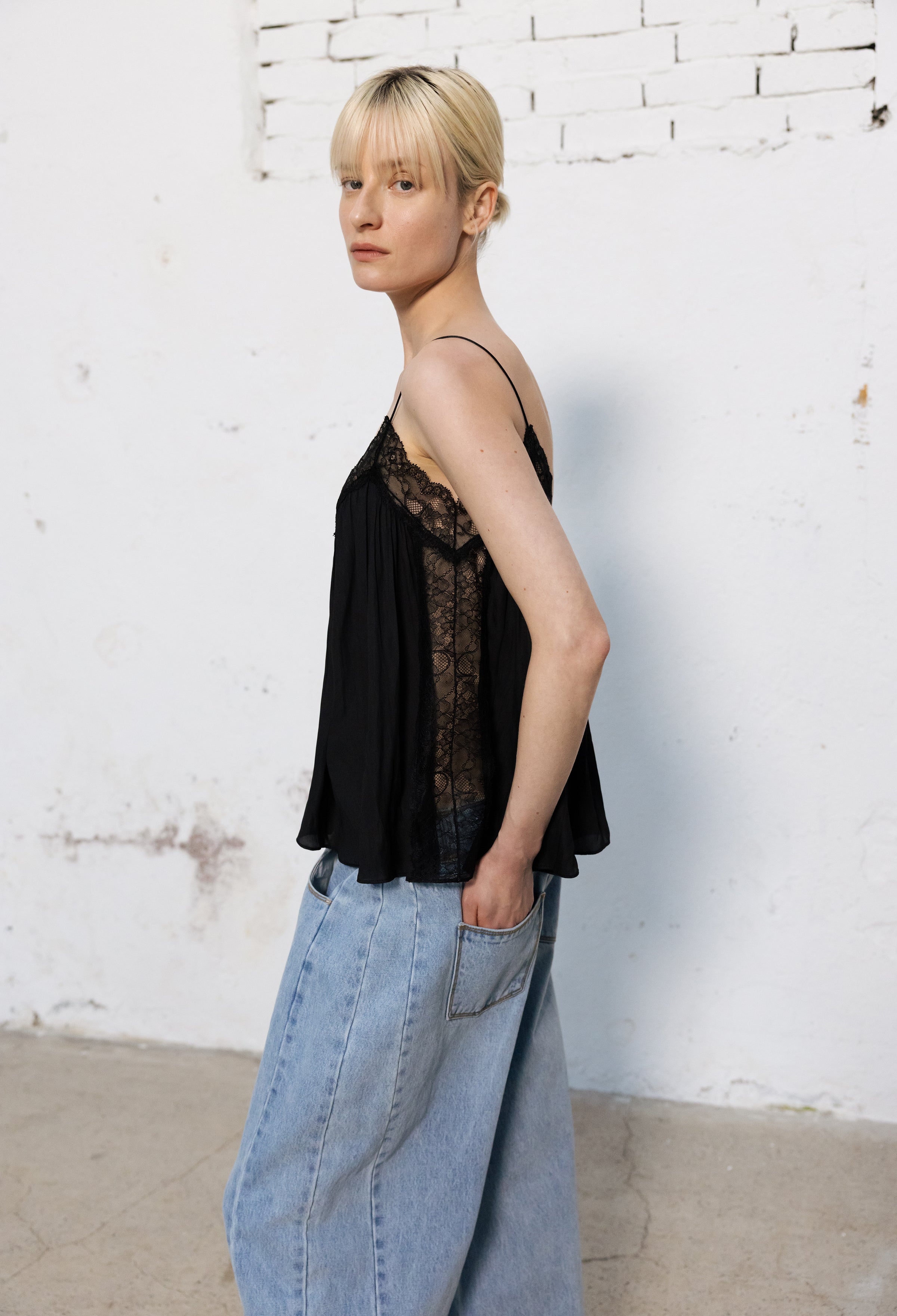 Lace slip top