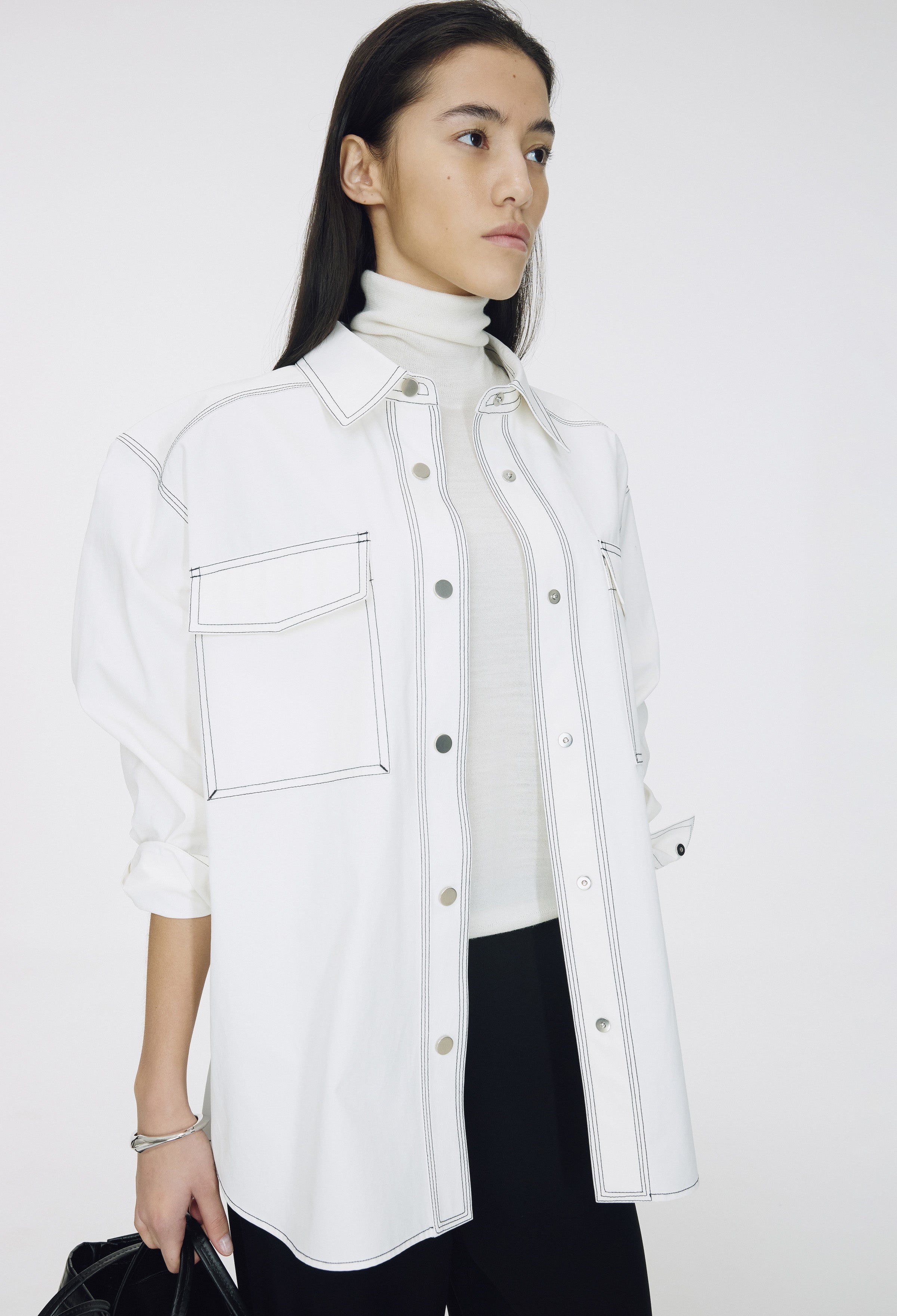 Stitch Pocket Shirt White