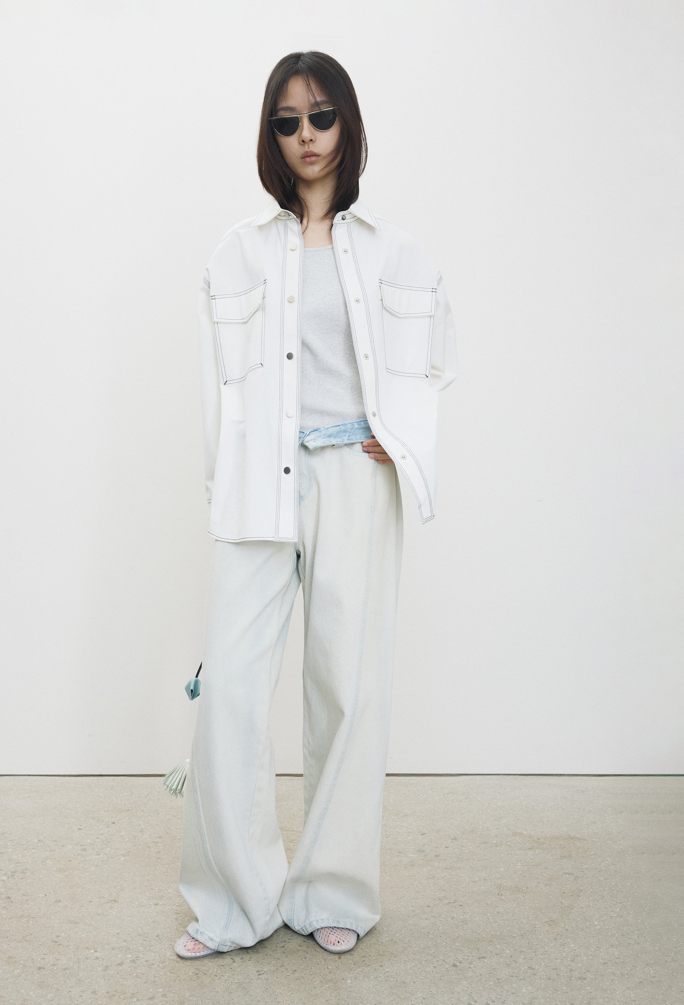 Stitch Pocket Shirt White