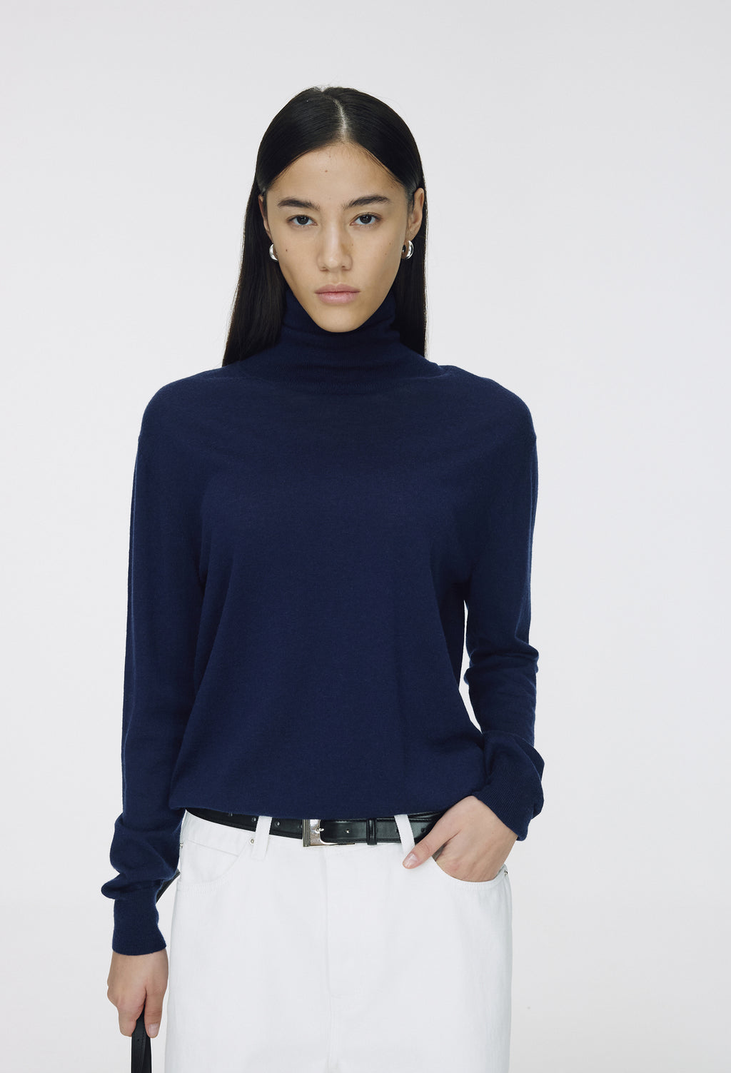 Washable Wool 100 Polar Knit Navy