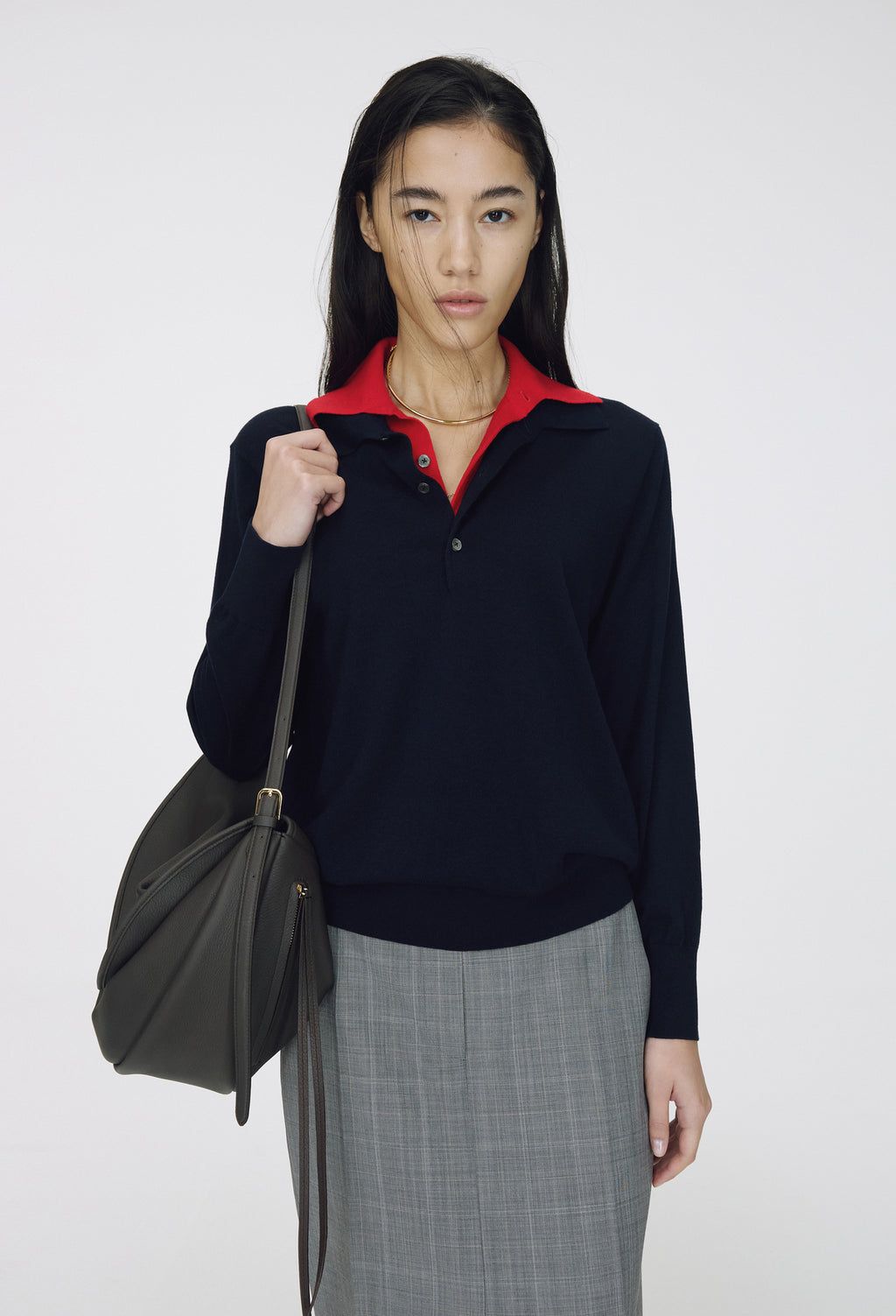 Spring Wool Pique Knit Navy