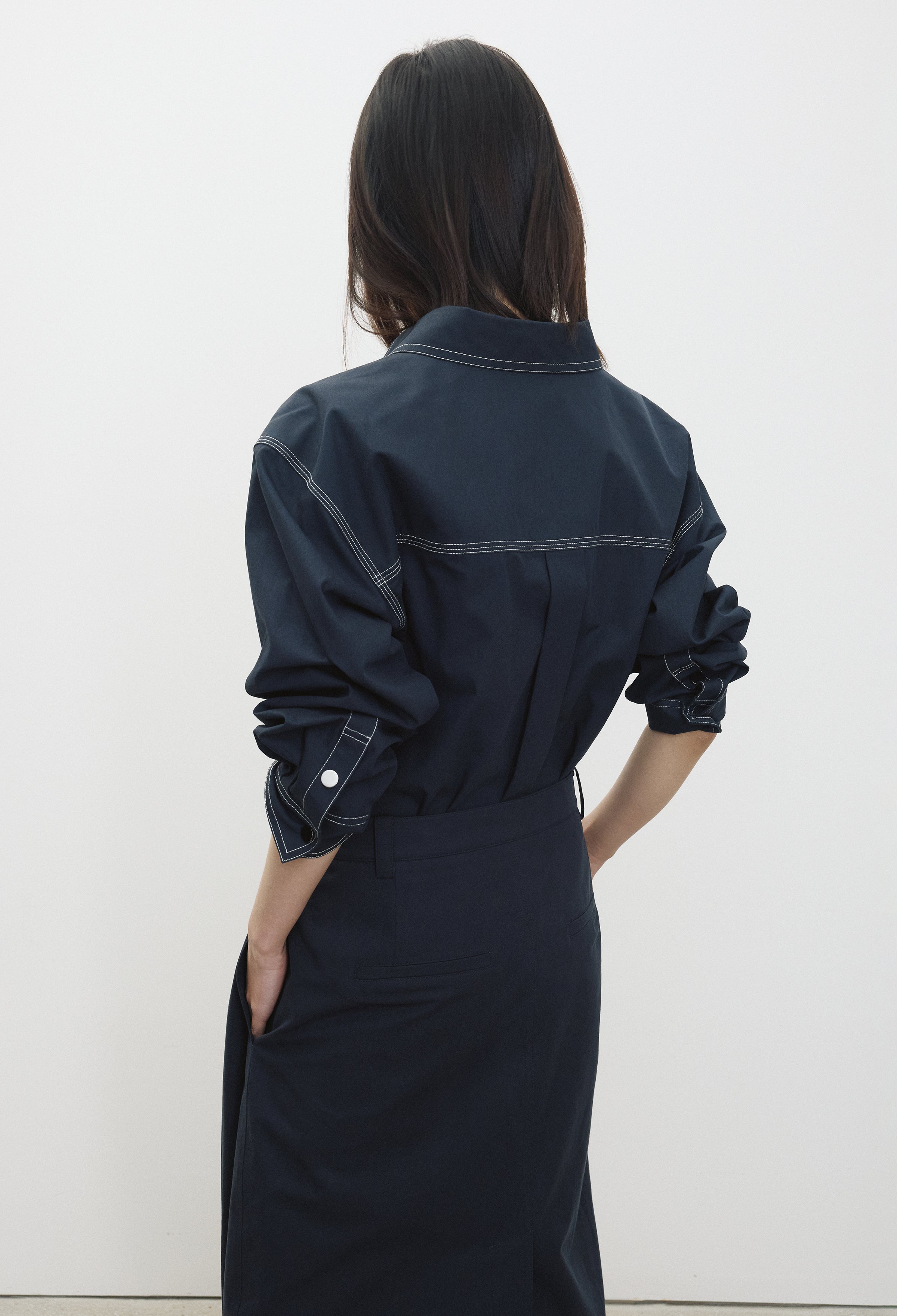 Stitch Pocket Shirt Navy