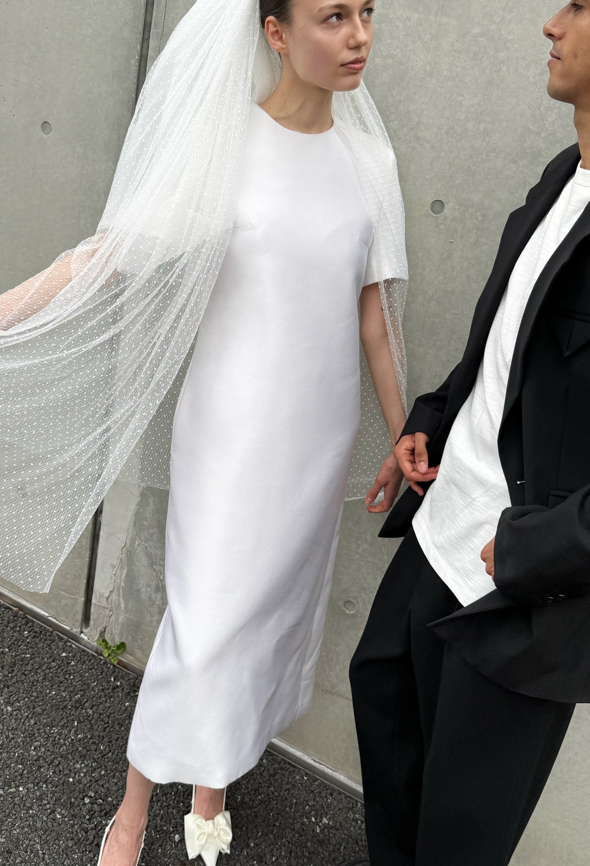 울실크 드레스 아이보리