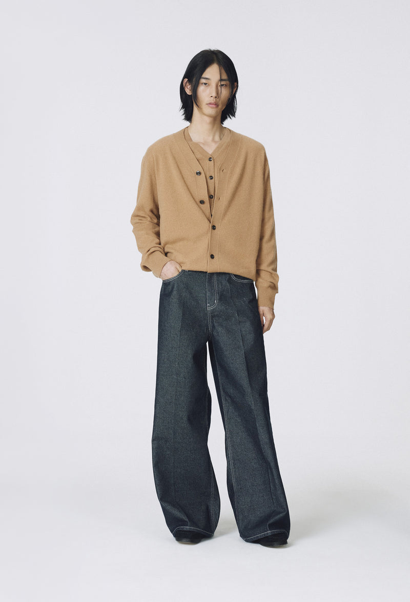 Cashmere 100 Boy Cardigan Camel