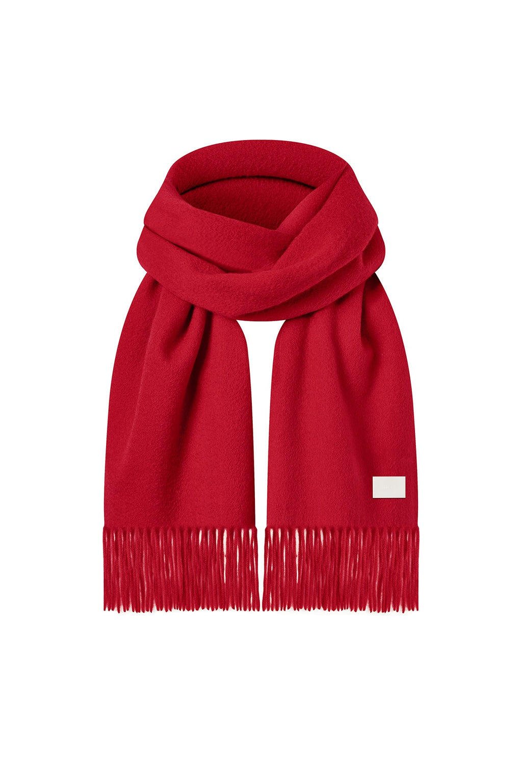 Lambswool Fringe Muffler Red