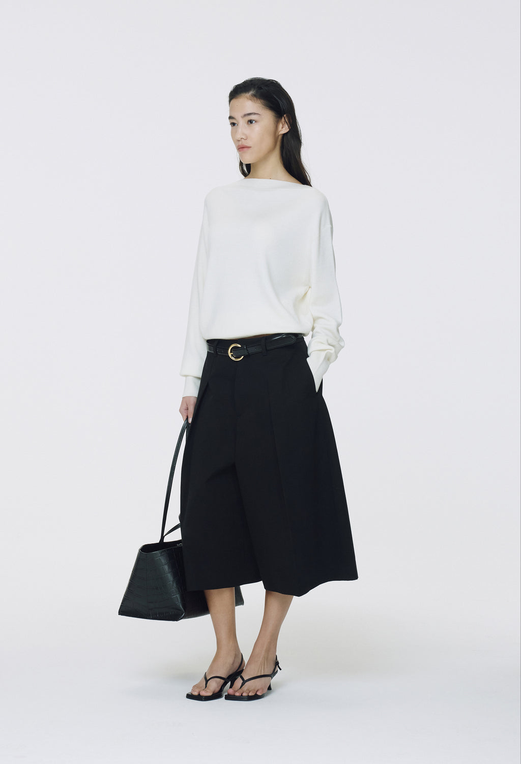 Spring Wool Boatneck Pullover Ivory