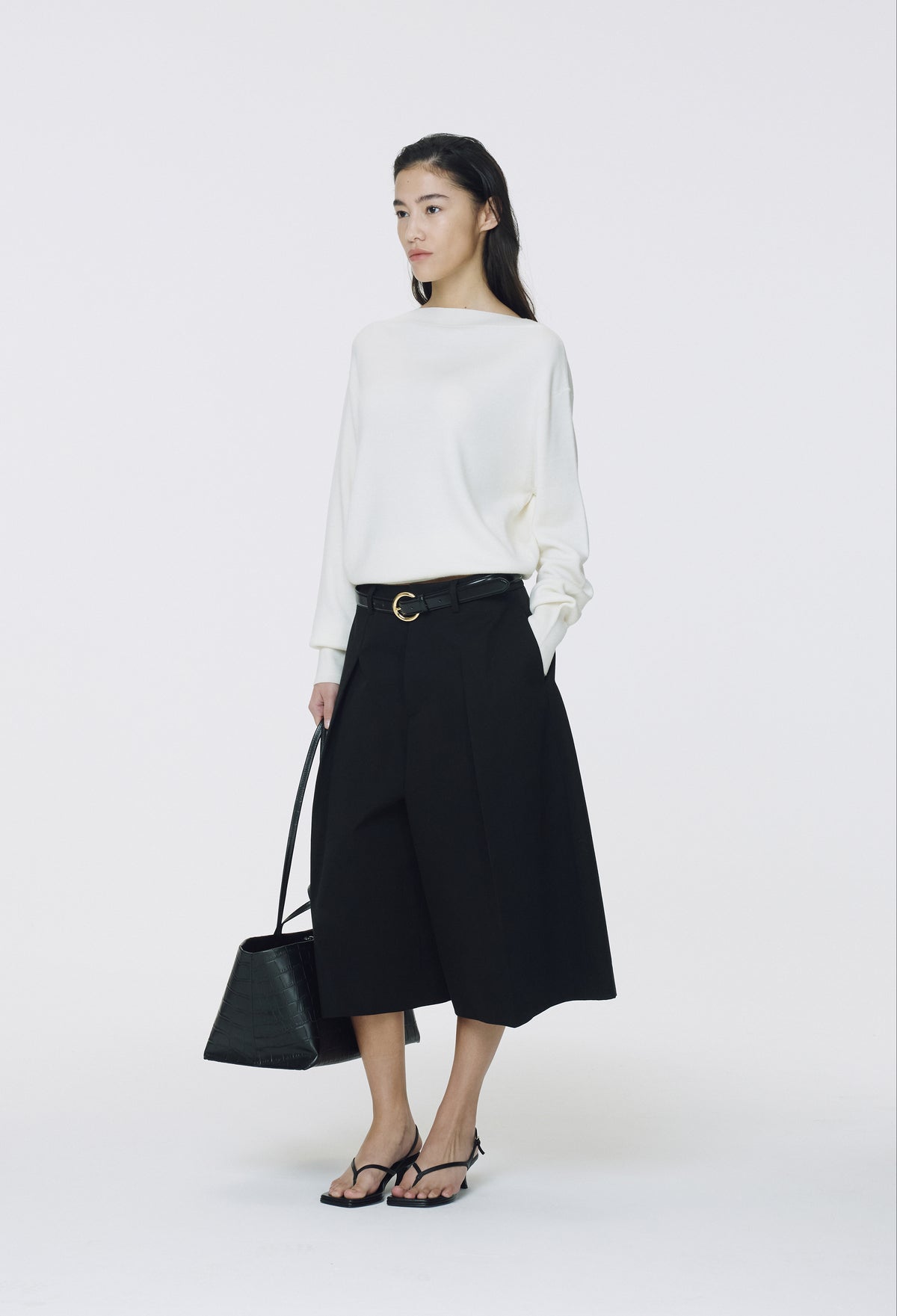 Spring Wool Boatneck Pullover Ivory