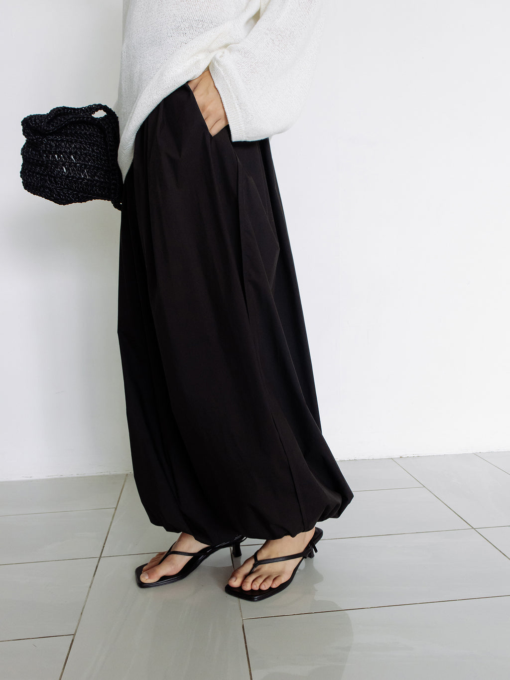Parachute Banding Pants Black
