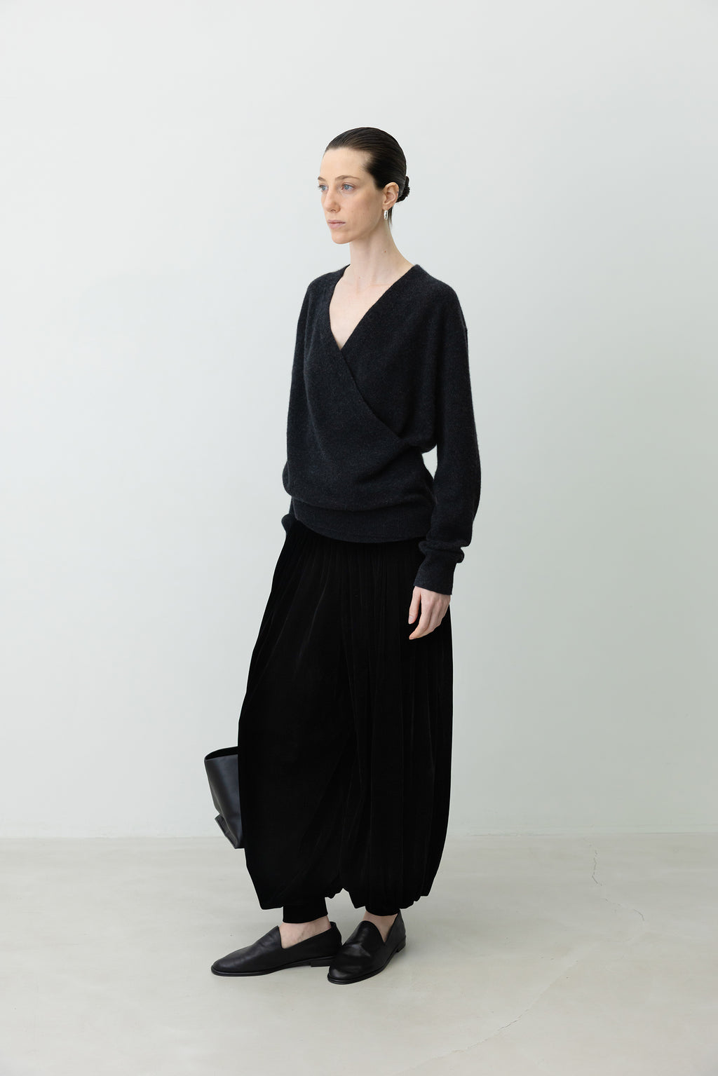 Cashmere 100 Wrap Knit Charcoal