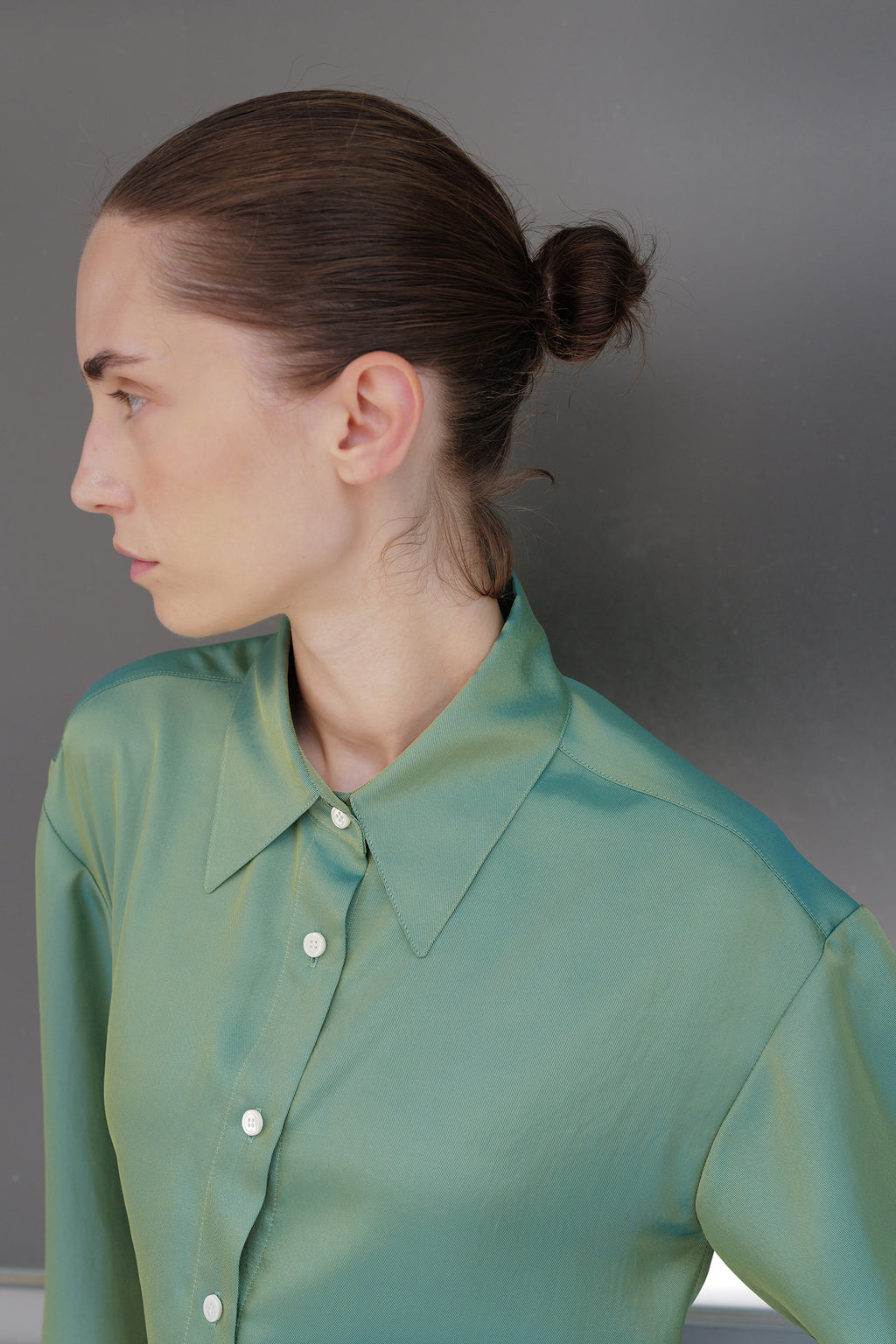 Silky Contour Shirt Green