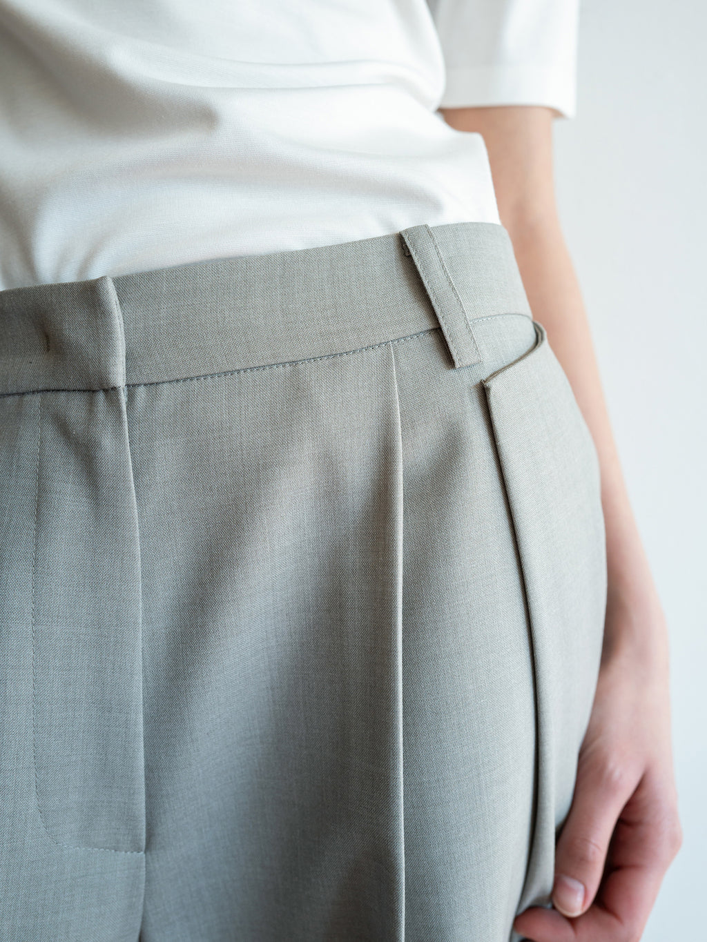 Clear Wool Trousers Gray