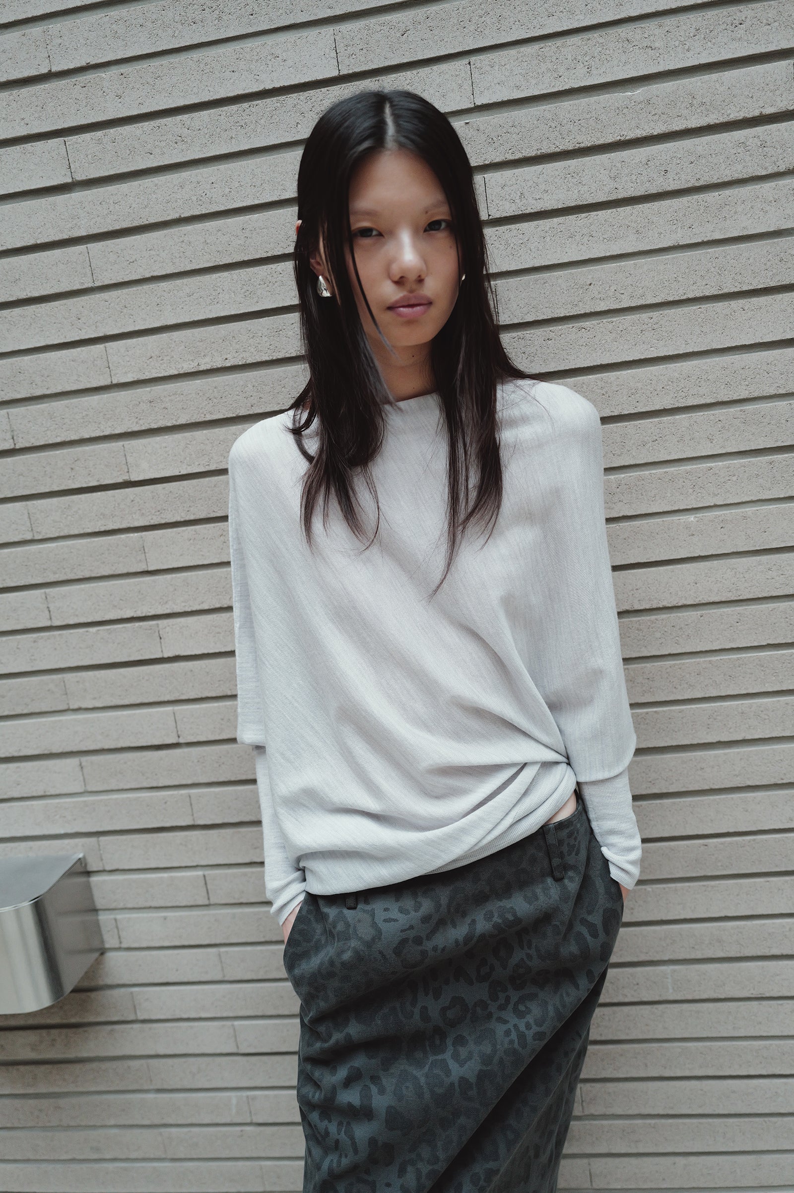 Washable 100% Wool Pullover Light Gray