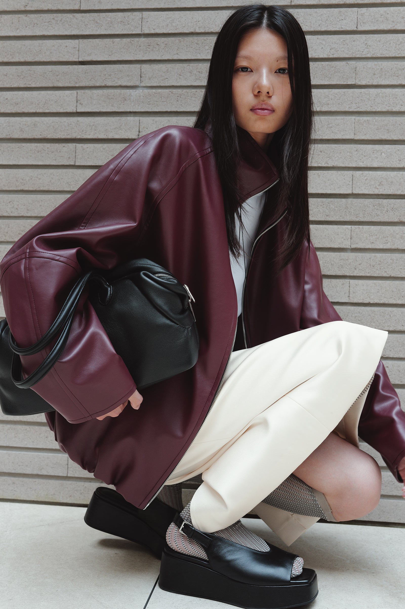 Real Lamb Minimal Jumper Burgundy