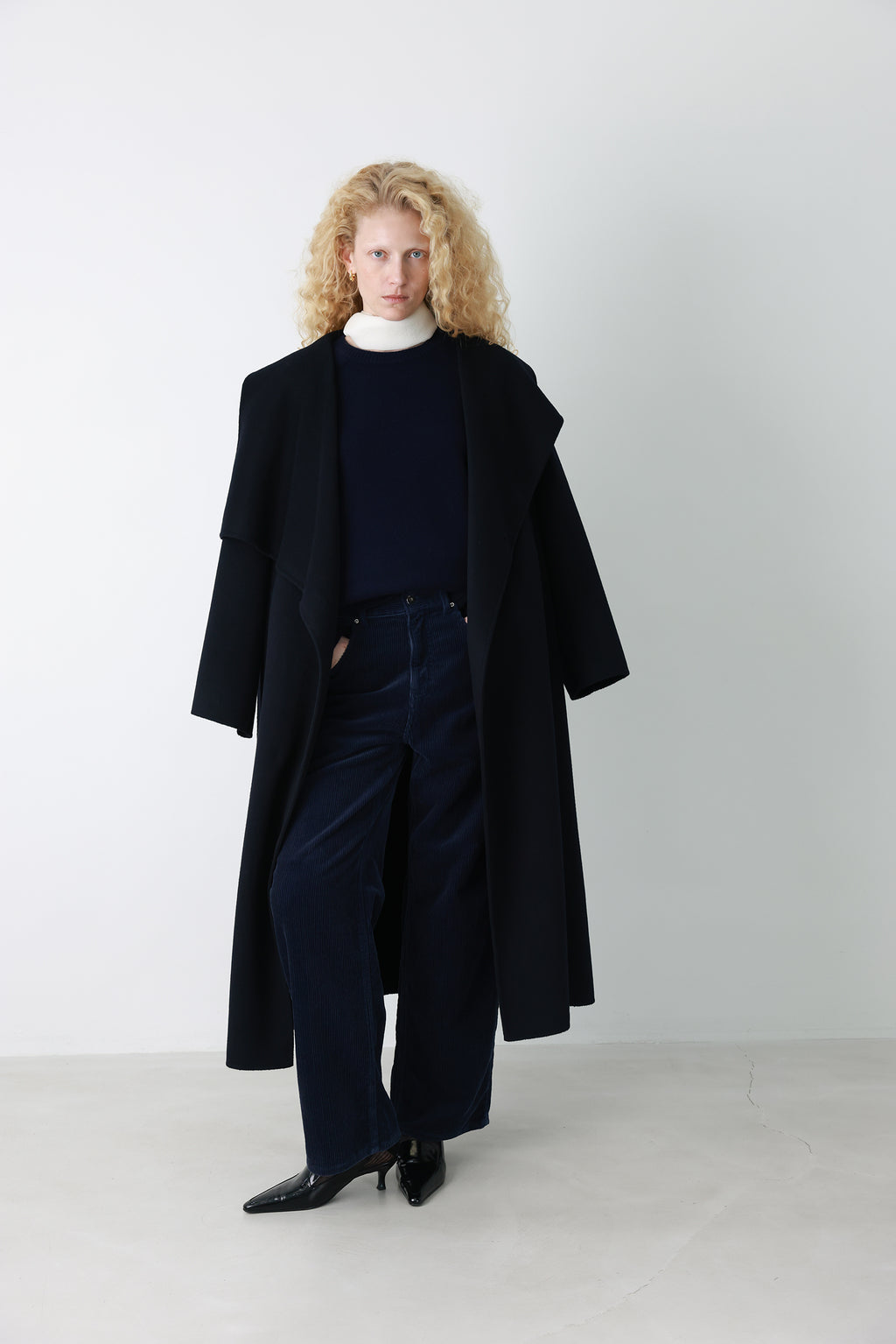 Superior Cashmere Coat Dark Navy