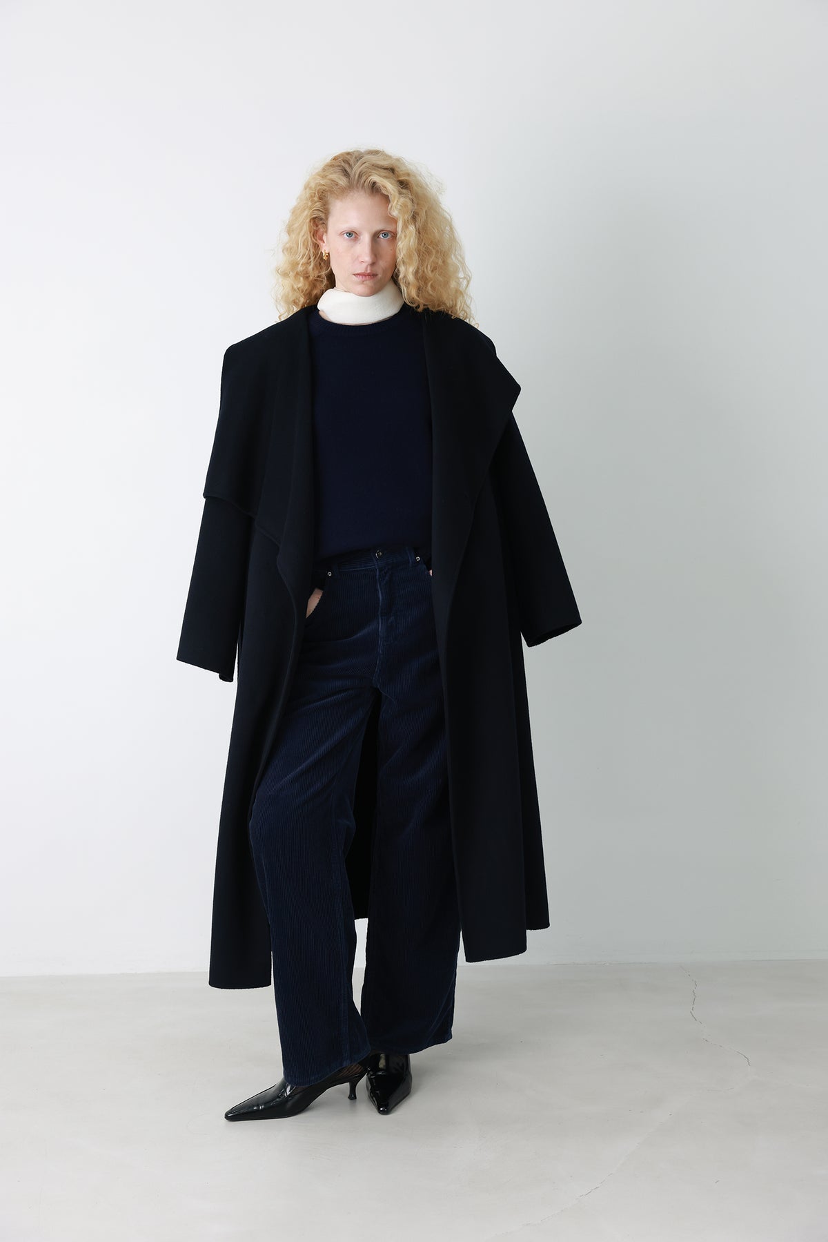 Superior Cashmere Coat Dark Navy