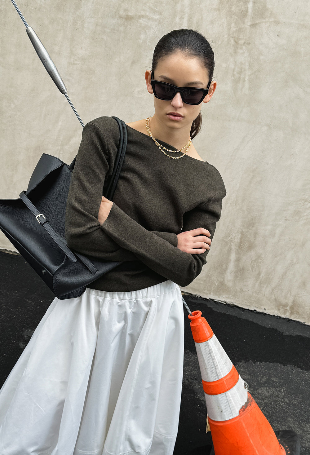 Washable Wool Cotton Knit Khaki