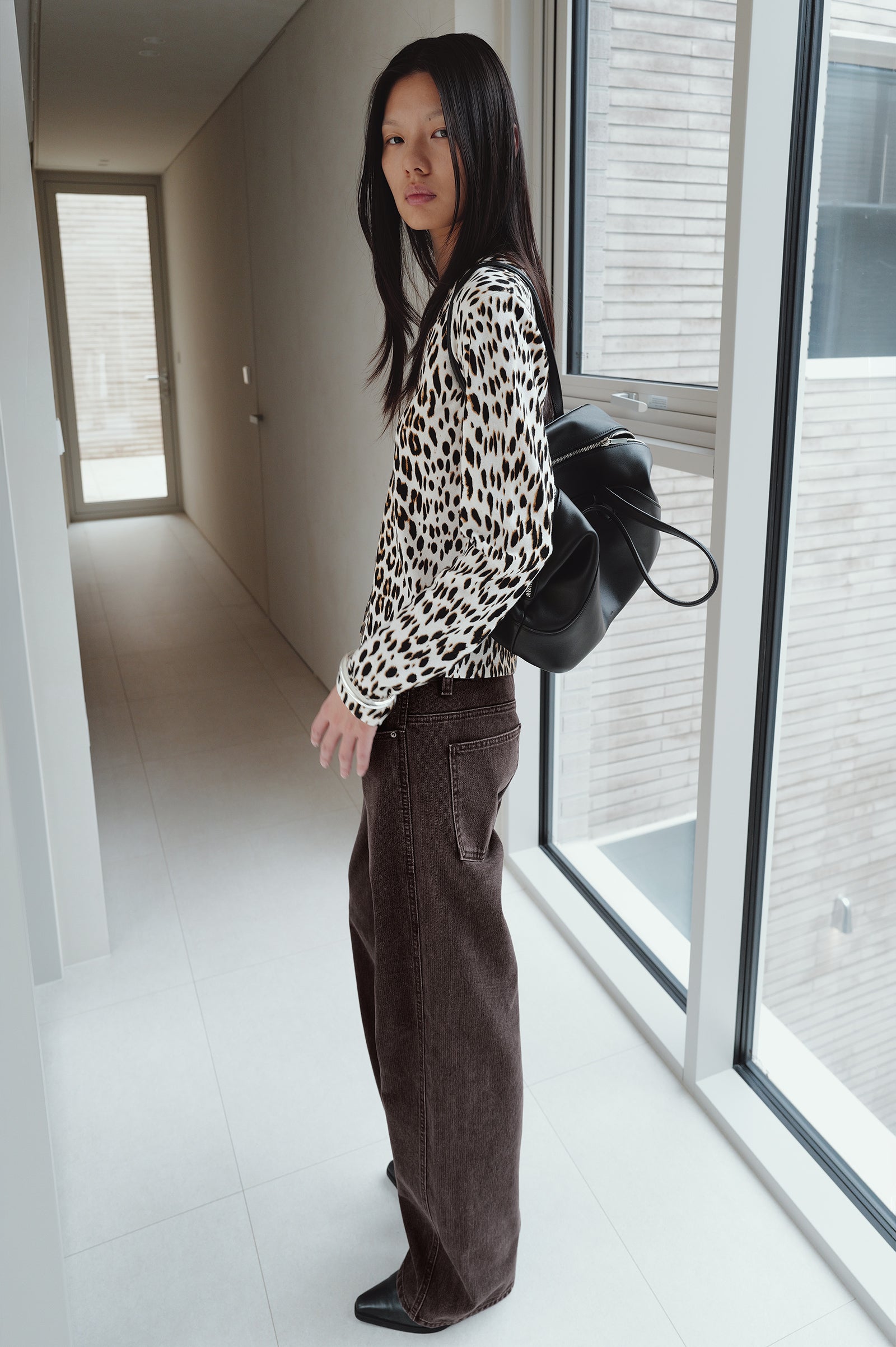 Leopard knit cardigan