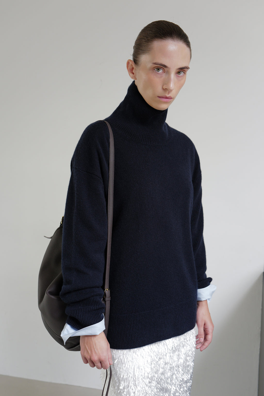 Cashmere 100% Turtleneck Knit Navy