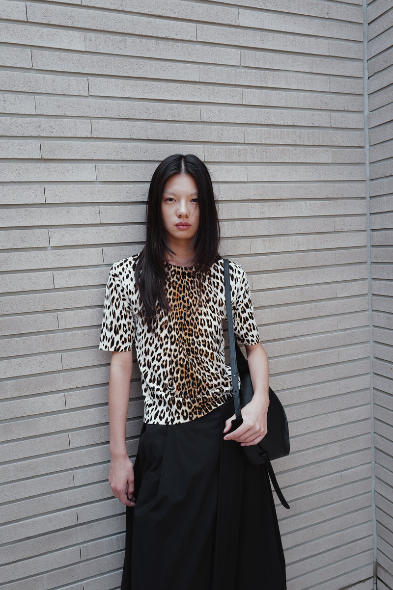 Leopard knit pullover