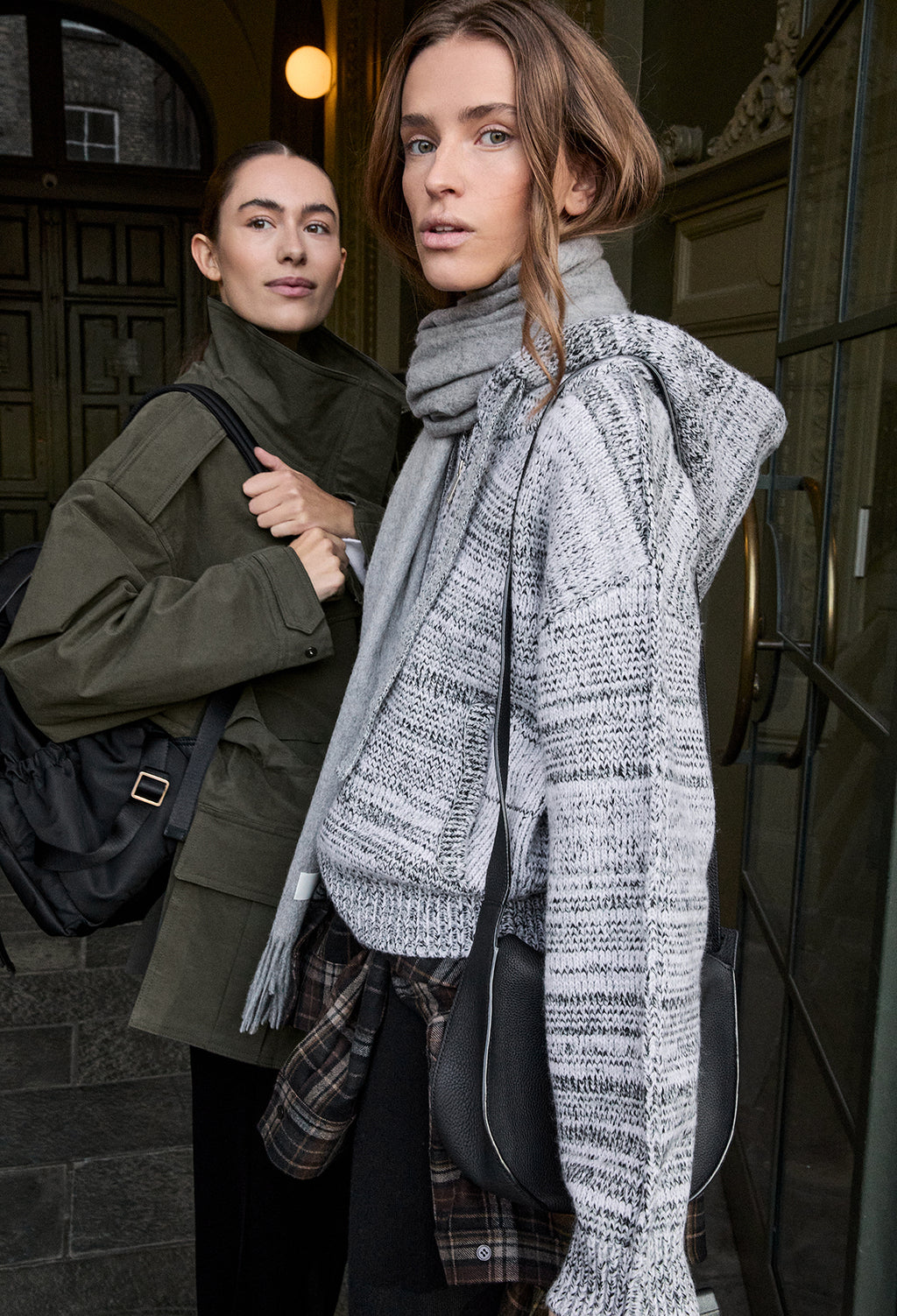 Lambswool Fringe Muffler Gray