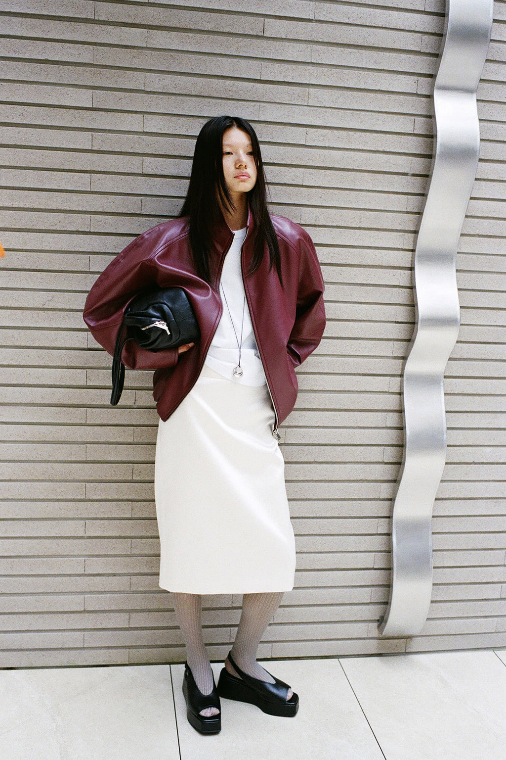 Real Lamb Minimal Jumper Burgundy