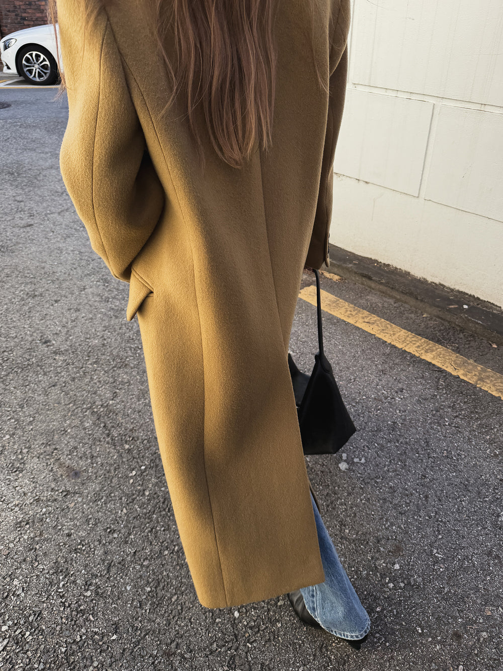 Double Tailored Long Coat Camel