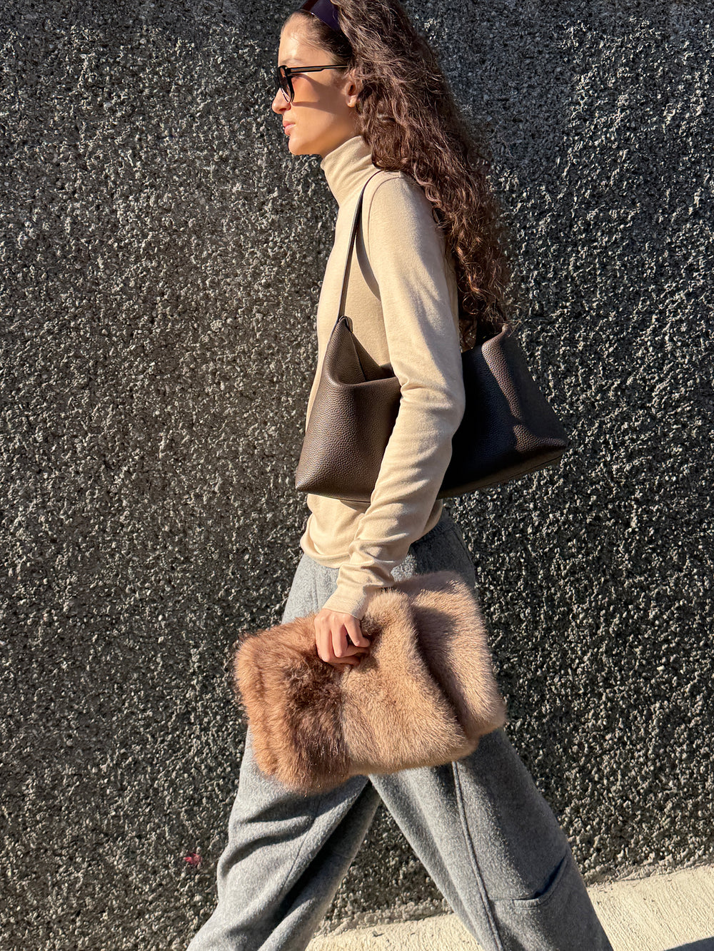 Milky Turtleneck T-shirt Beige